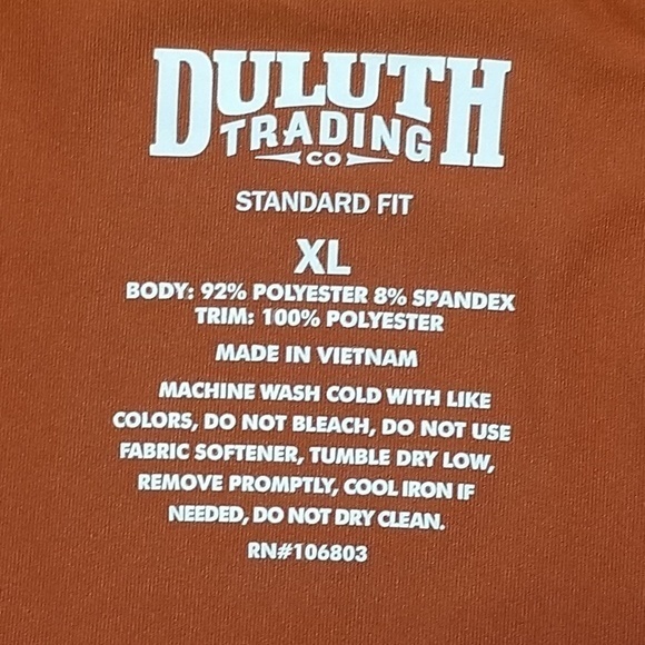 Duluth Trading Co Men’s Burnt Orange 50 UPF‎ Long Sleeve Shirt Sz. XL - Picture 9 of 9